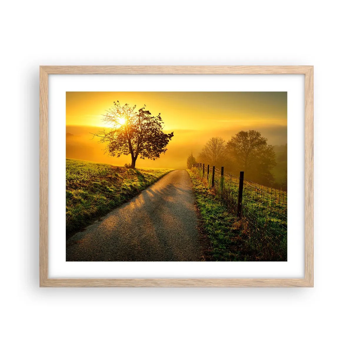 Póster en marco roble claro - Tarde melosa - 50x40 cm