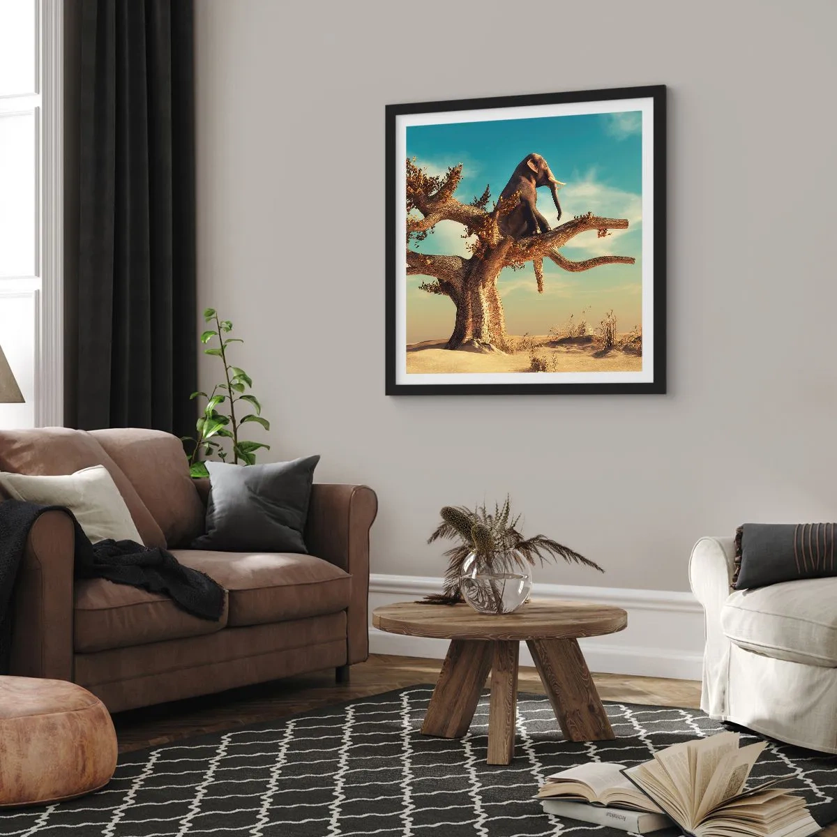 Póster en marco negro - Un nuevo punto de vista - 60x60 cm