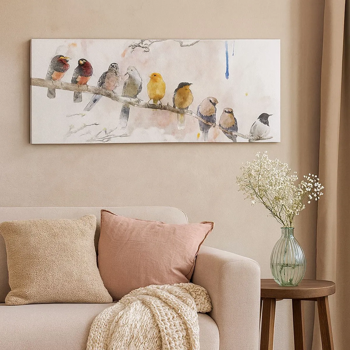 Cuadro sobre lienzo - Impresión de Imagen - Reunión alada - 100x40 cm