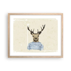 Póster en marco roble claro - Porque me gustan las camisas de rayas - 50x40 cm