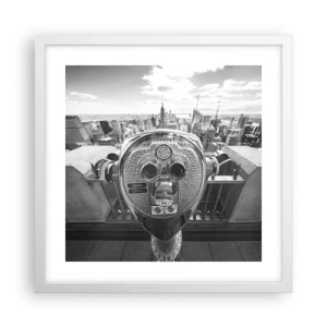 Póster en marco blanco - Sobre la ciudad - 40x40 cm