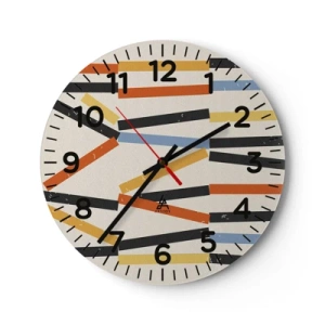 Reloj de pared - Reloj de vidrio - Composición horizontal - 40x40 cm
