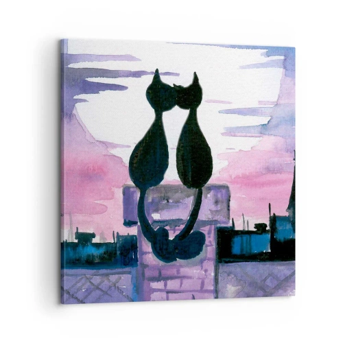 Cuadro sobre lienzo - Impresión de Imagen - Cita bajo la luna - 60x60 cm