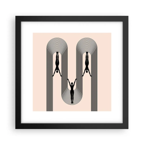 Póster en marco negro - Al revés, o no - 30x30 cm