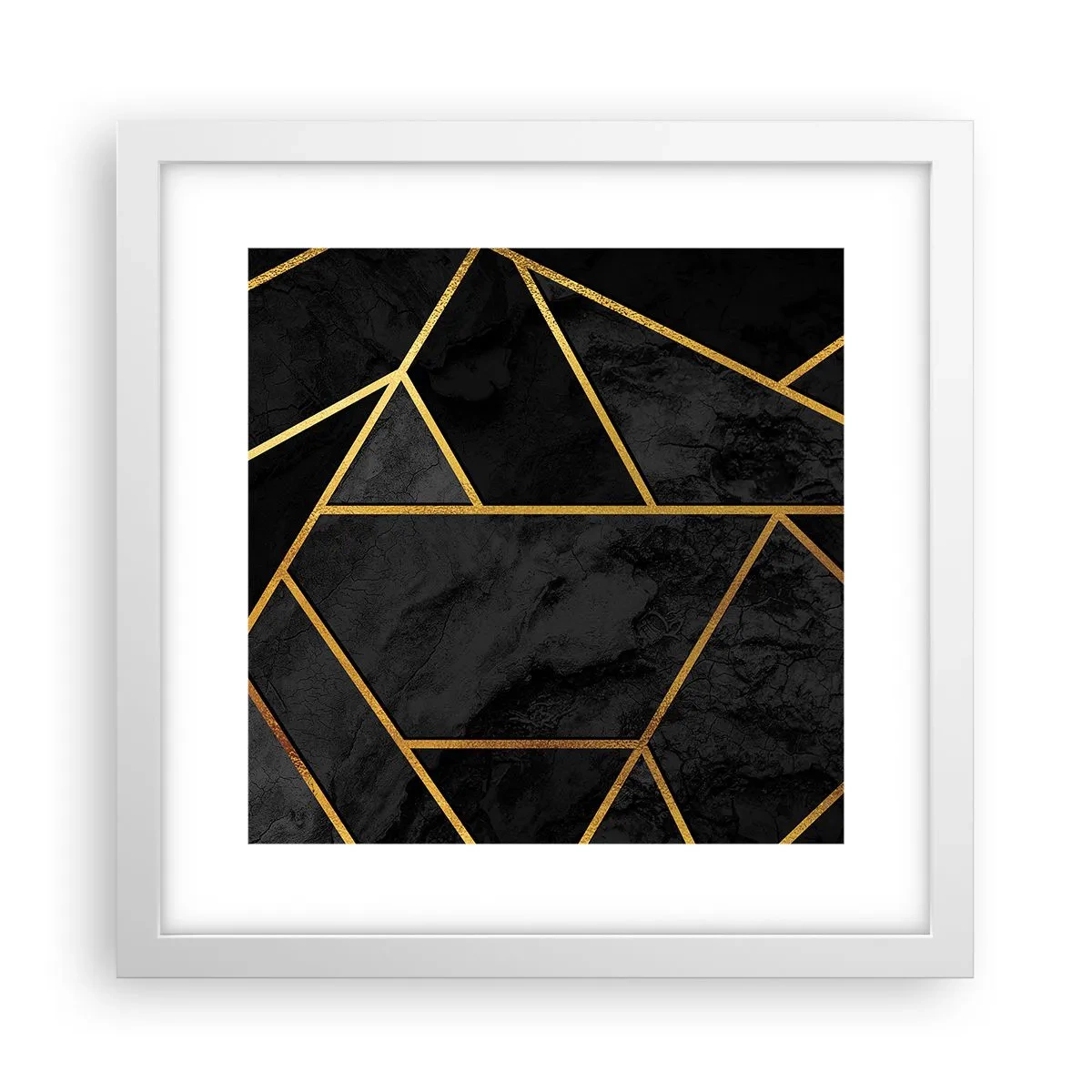 Póster en marco blanco - Oscuridad y brillo - 30x30 cm