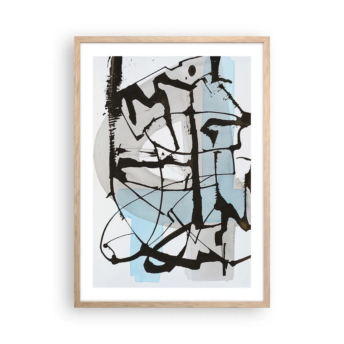 Póster en marco roble claro - Azul a pesar de todo - 50x70 cm