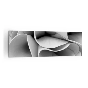 Cuadro sobre lienzo - Impresión de Imagen - Detalles en blanco y negro de formas abstractas. - 160x50cm - Sucede en el espacio - Decoración de pared moderna para salón y dormitorio ARTTOR
