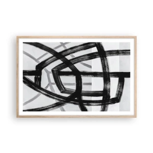 Póster en marco roble claro - Construir profundidad - 91x61 cm