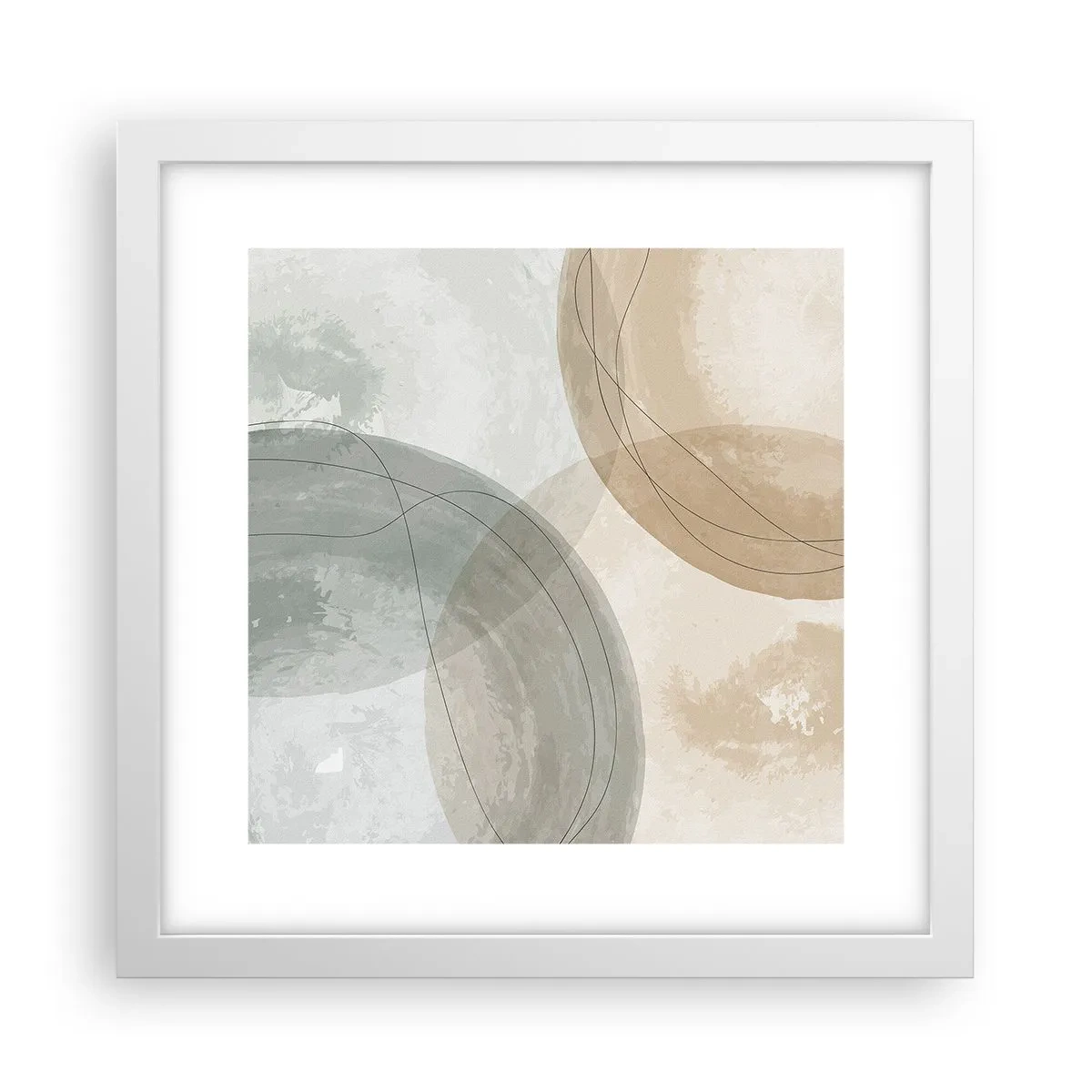 Póster en marco blanco - Mundos que se entrecruzan - 30x30 cm