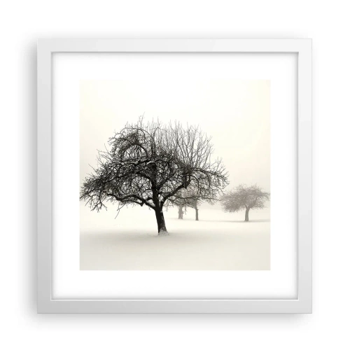 Póster en marco blanco - Sueño de invierno - 30x30 cm