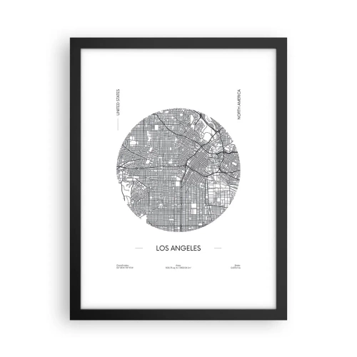 Póster en marco negro - Anatomía de Los Ángeles - 30x40 cm