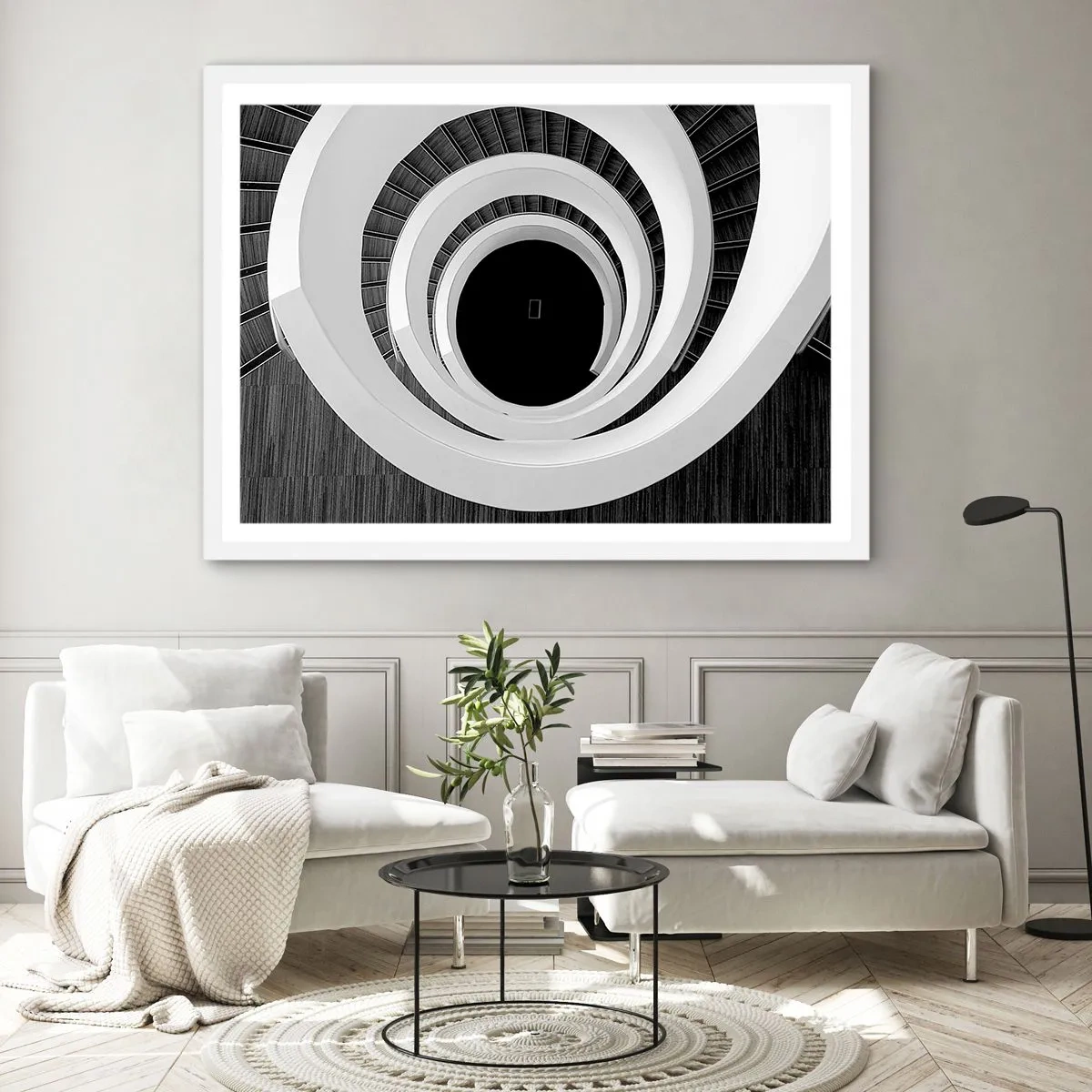 Póster en marco blanco - Hacia el origen - 100x70 cm