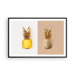Póster en marco negro - Piña y media - 91x61 cm