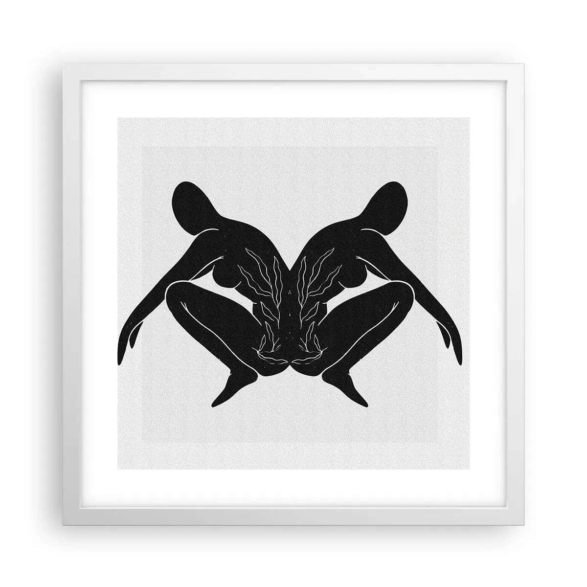 Póster en marco blanco - Un alma compartida - 40x40 cm