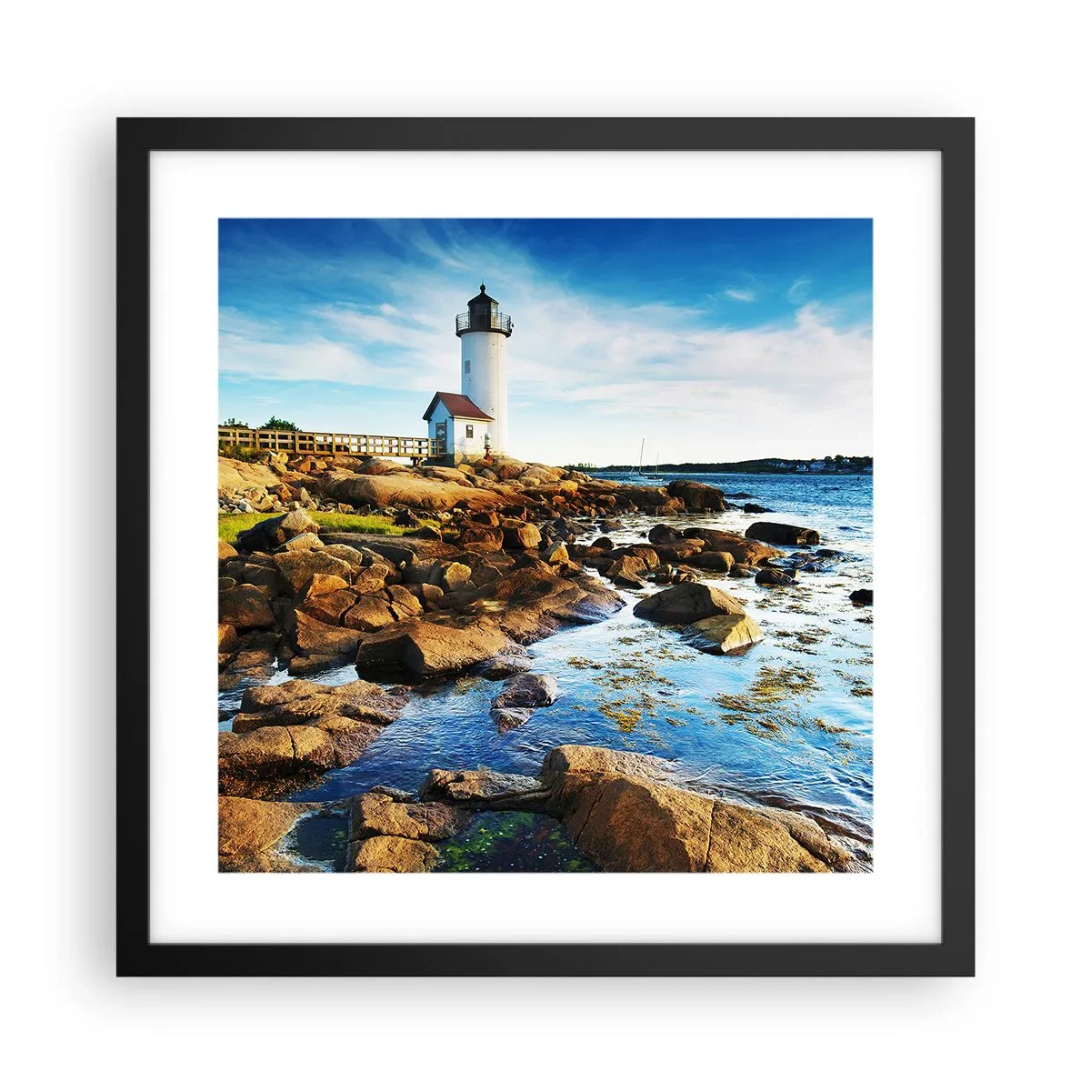 Póster en marco negro - Esperando vuestro regreso - 40x40 cm