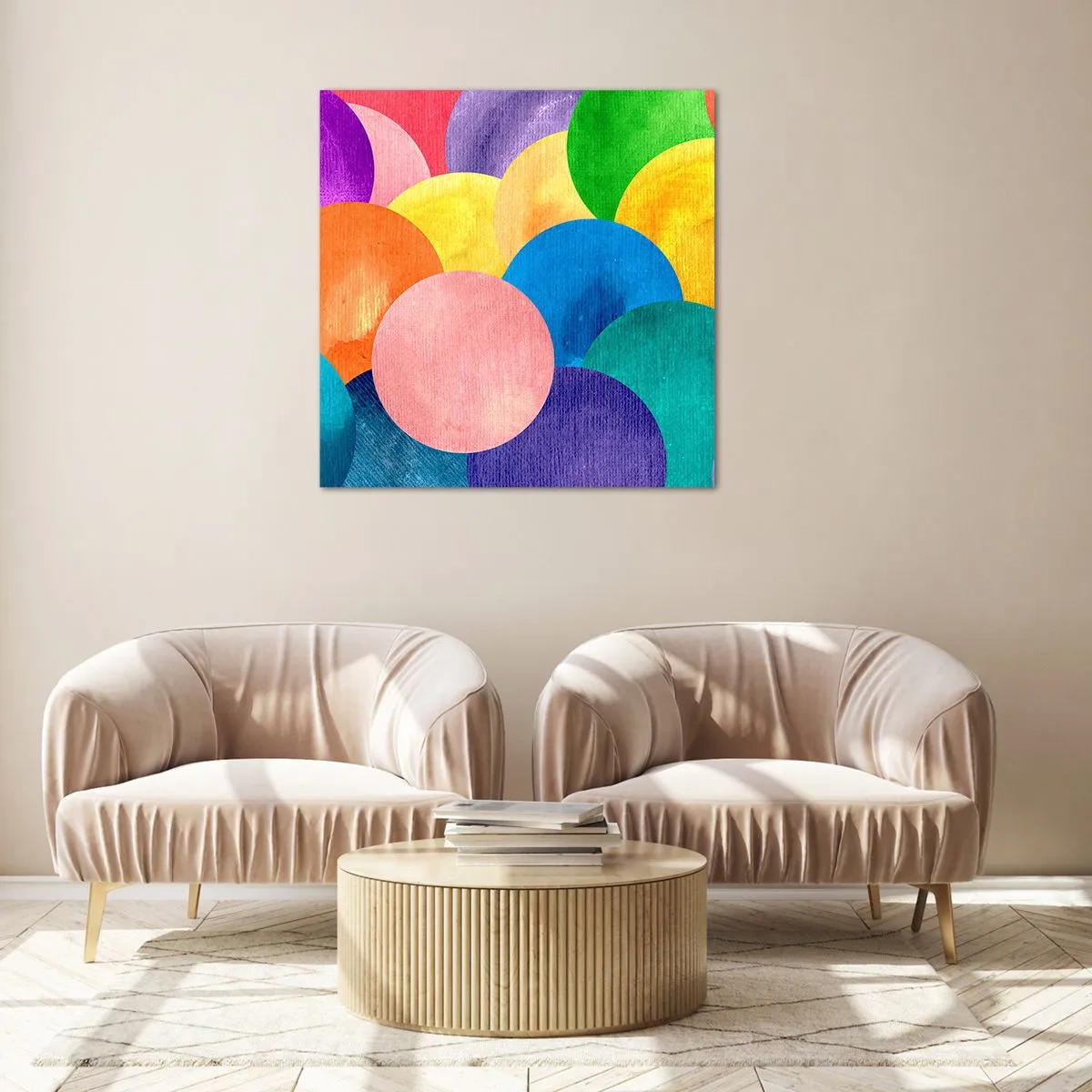 Cuadro sobre vidrio - Impresiones sobre Vidrio - La plenitud original de la vida - 50x50 cm