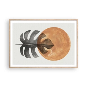 Póster en marco roble claro - Siempre el sol - 100x70 cm