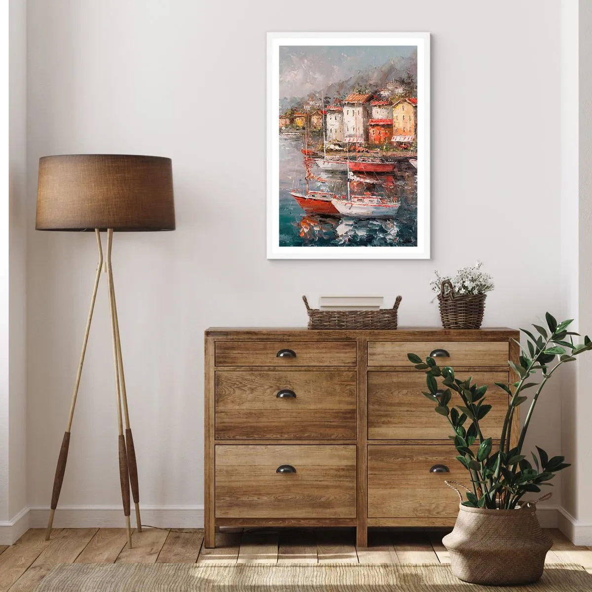 Póster en marco blanco - Un refugio romántico - 50x70 cm