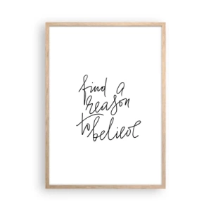 Póster en marco roble claro - Es posible - 50x70 cm