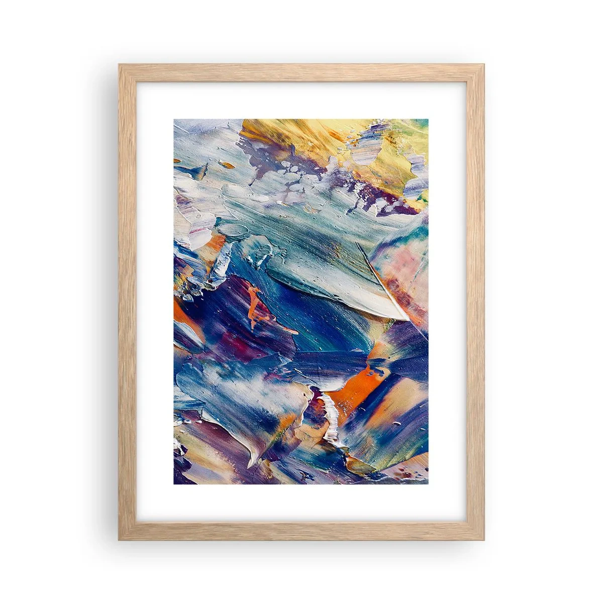 Póster en marco roble claro - Confusión de colores - 30x40 cm