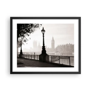 Póster en marco negro - La mañana de Londres - 50x40 cm
