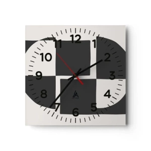 Reloj de pared - Reloj de vidrio - Antítesis - síntesis - 30x30 cm
