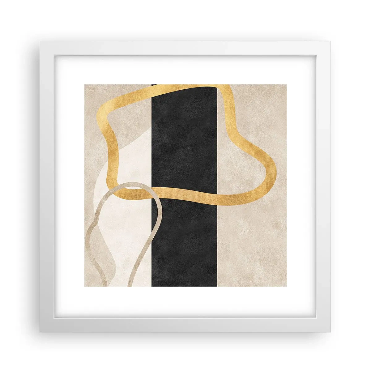 Póster en marco blanco - Formas en bucle - 30x30 cm