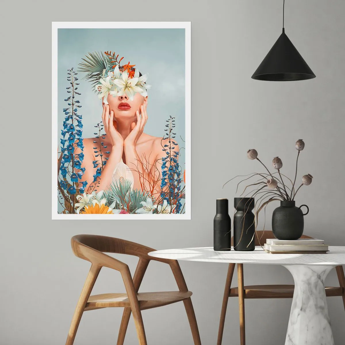Póster - Mujer-flor - 70x100 cm