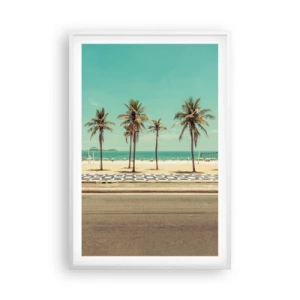 Póster en marco blanco - En la playa - 61x91 cm