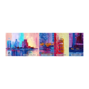 Muestra de fotomural Premium Sand - Bañado en color - Ciudad, Arquitectura, Pedazo - 100x30 cm