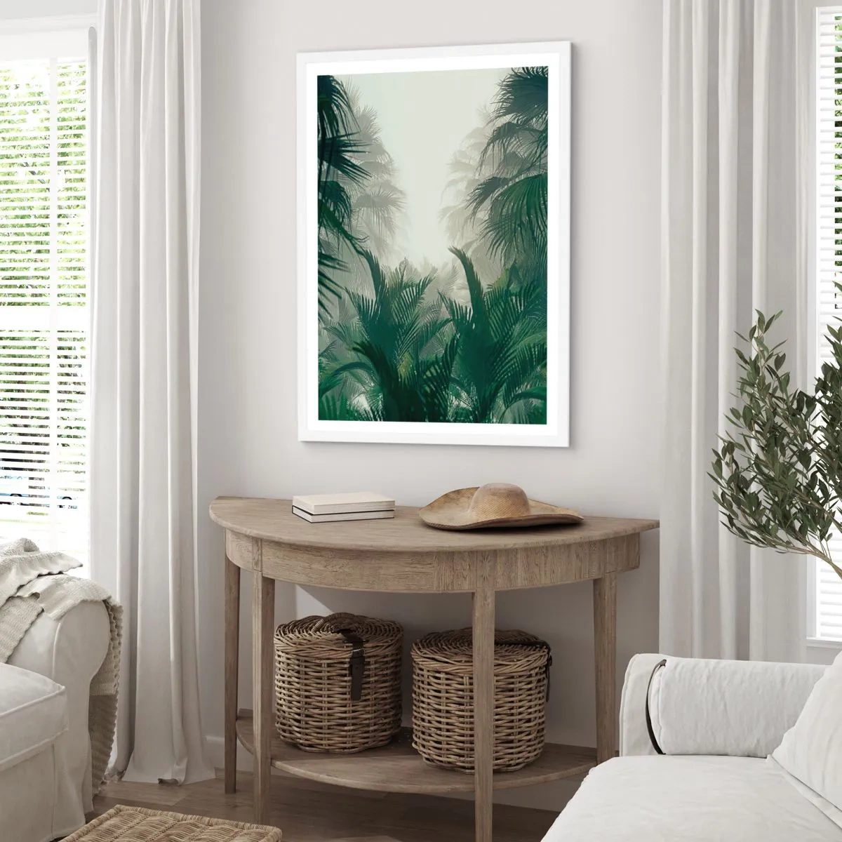 Póster en marco blanco - Misterio tropical - 61x91 cm