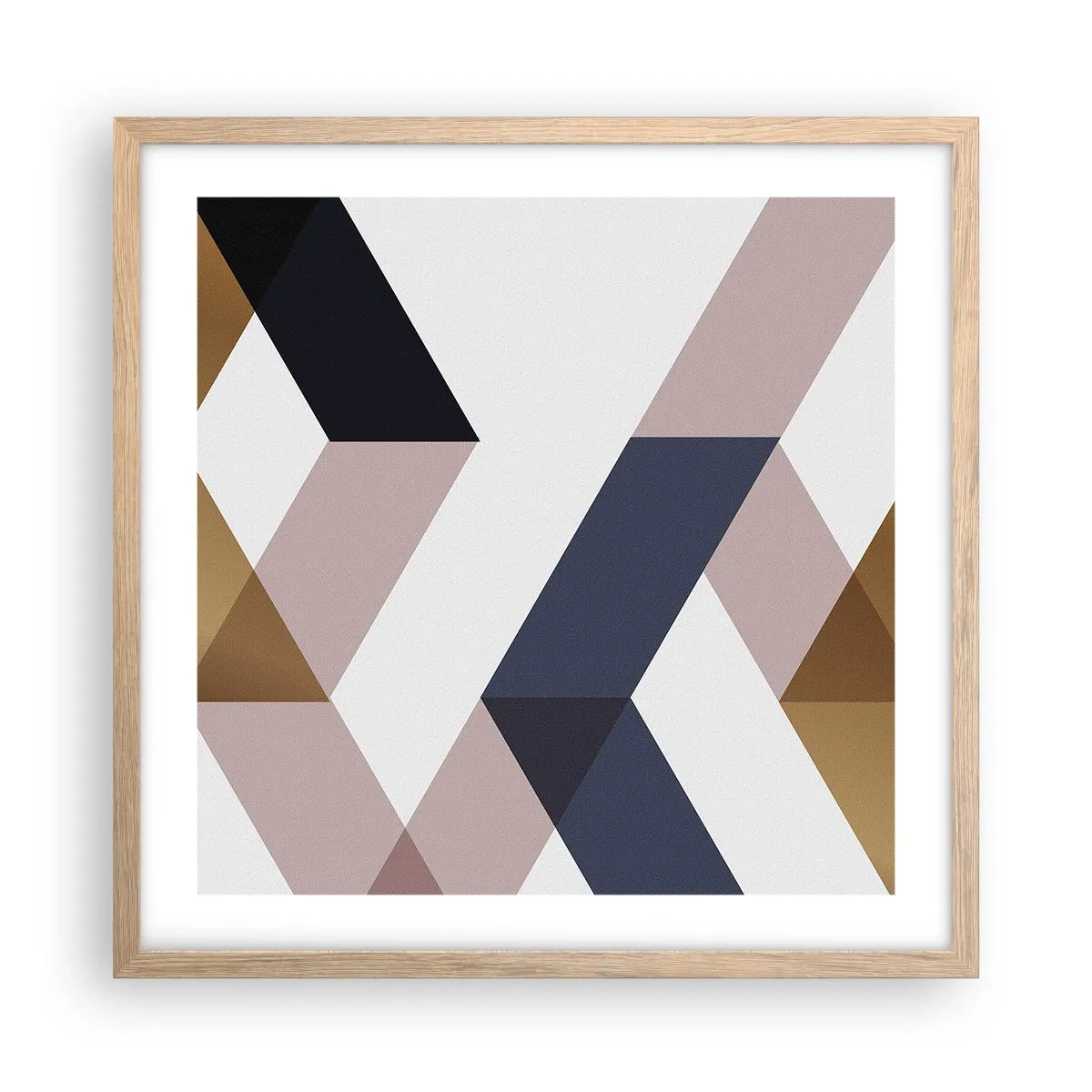 Póster en marco roble claro - Rectas y ángulos - 50x50 cm