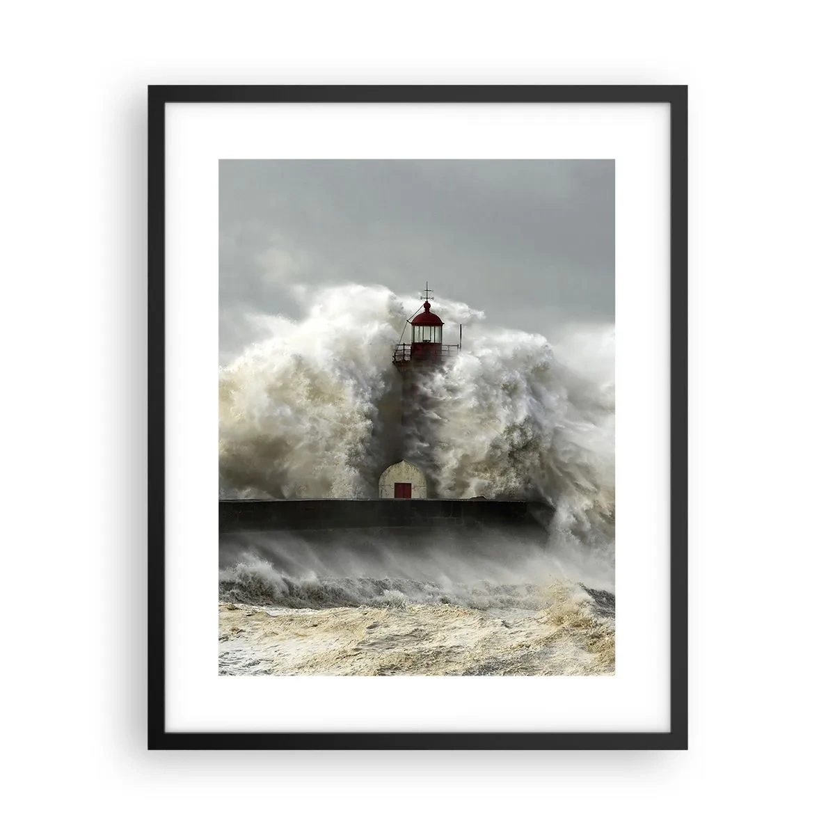 Póster en marco negro - La furia del océano - 40x50 cm