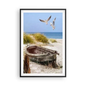 Póster en marco negro - Bañada por el viento - 61x91 cm