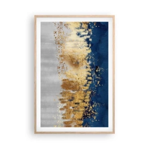 Póster en marco roble claro - Composición moderna con chispas - 61x91 cm