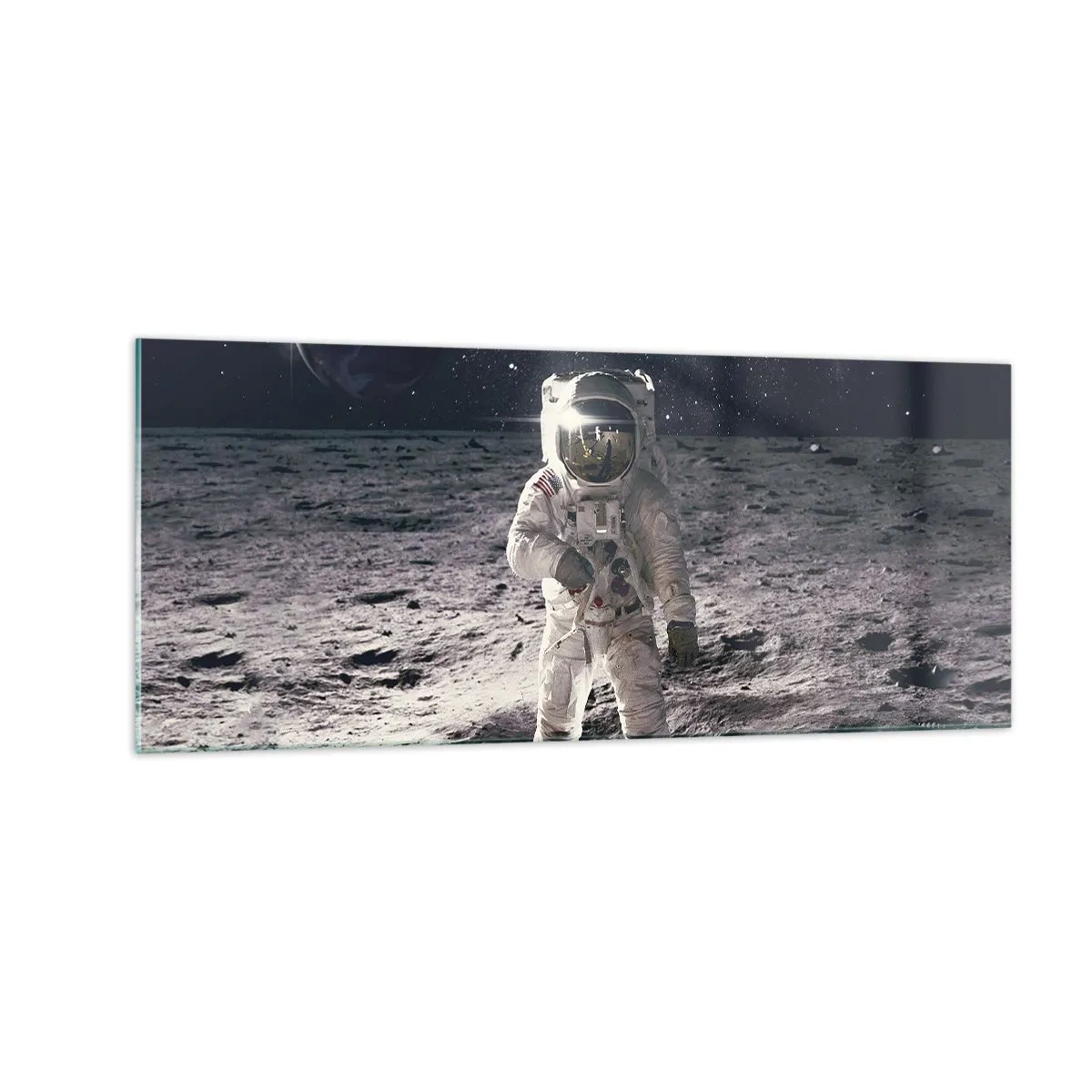 Cuadro sobre vidrio - Impresiones sobre Vidrio - Saludos desde la Luna - 100x40 cm