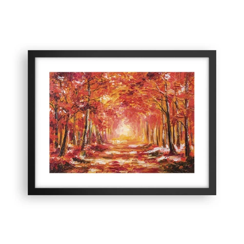 Póster en marco negro - Bosque de cobre - 40x30 cm