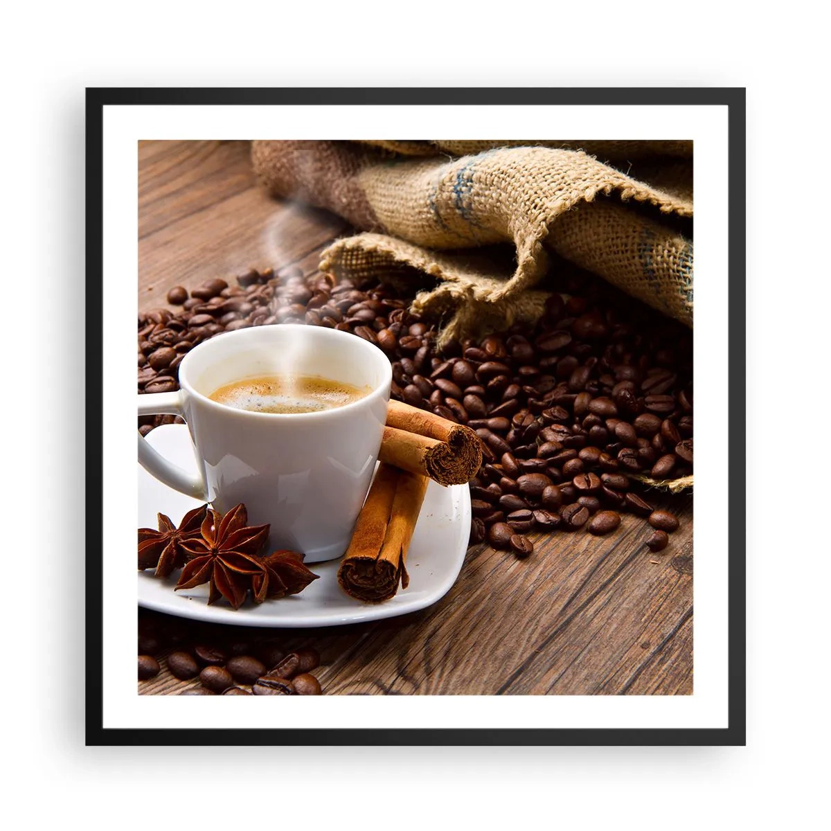 Póster en marco negro - Sabor y aroma picante - 60x60 cm