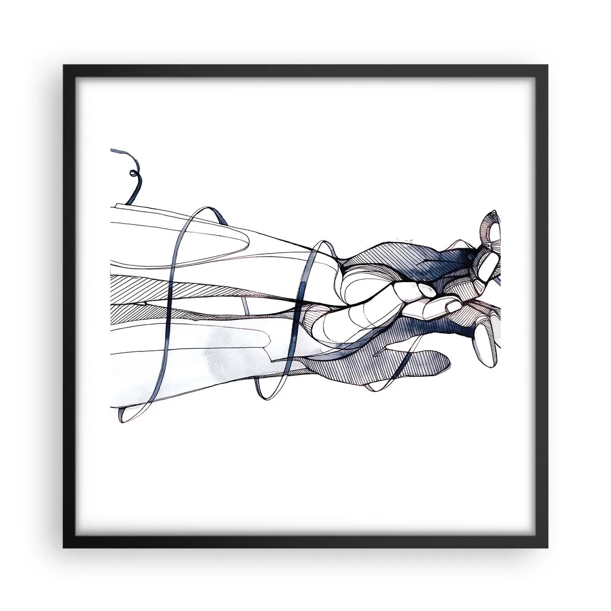 Póster en marco negro - Un estudio sobre el contacto - 50x50 cm