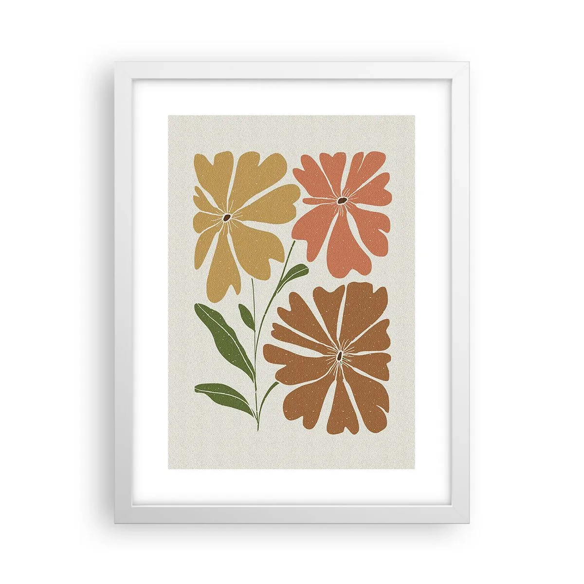 Póster en marco blanco - Naturaleza y geometría - 30x40 cm