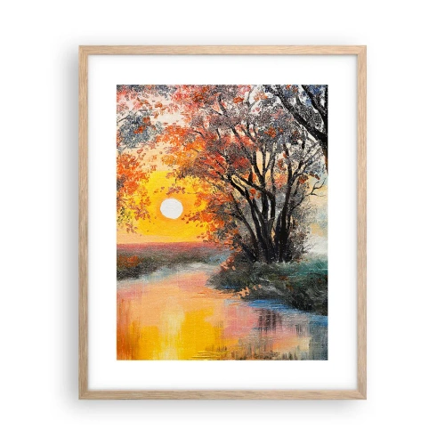 Póster en marco roble claro - Ambiente otoñal - 40x50 cm