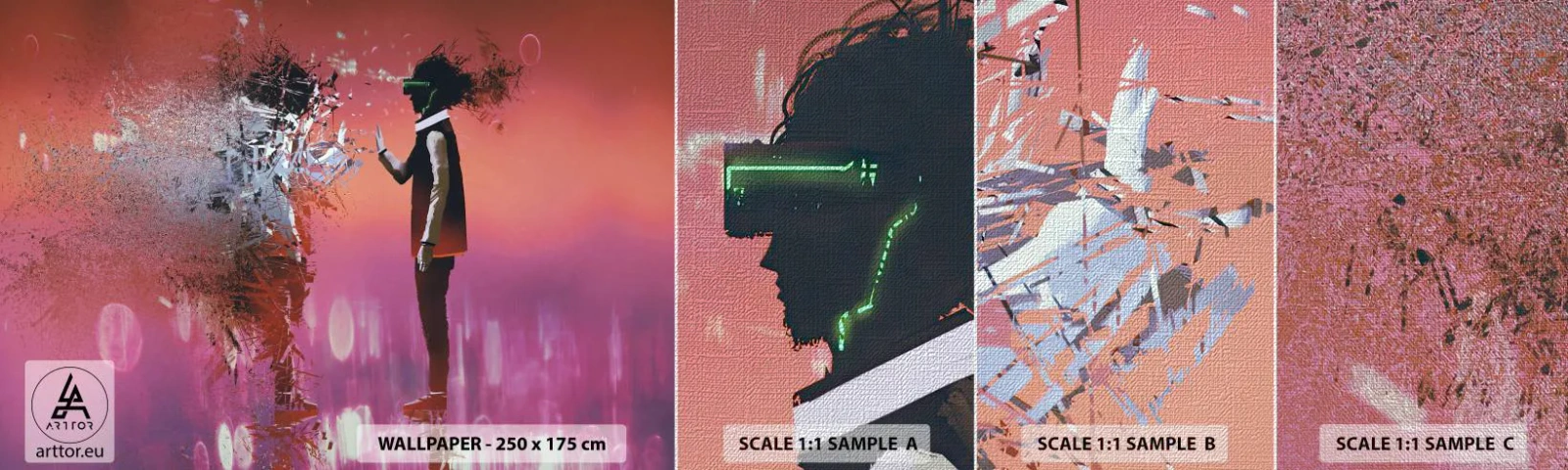 Muestra de fotomural Premium Canvas - ¿Es posible mirar dentro de uno mismo? - Abstracción, Pedazo, Gente - 100x30 cm