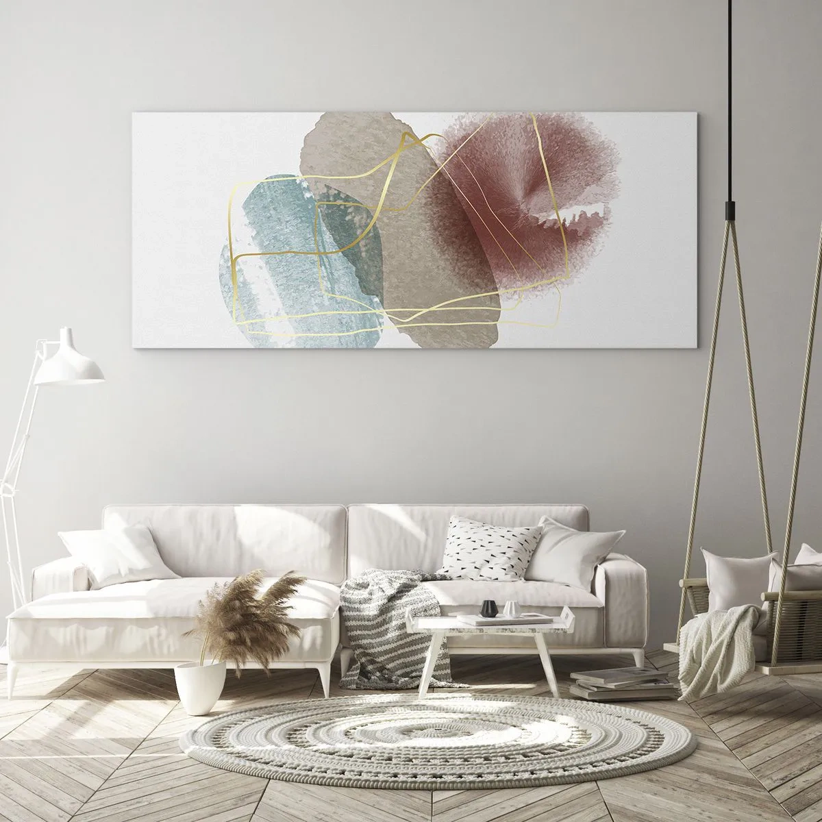 Cuadro sobre vidrio - Impresiones sobre Vidrio - Abstracción coral del espacio - 100x40 cm