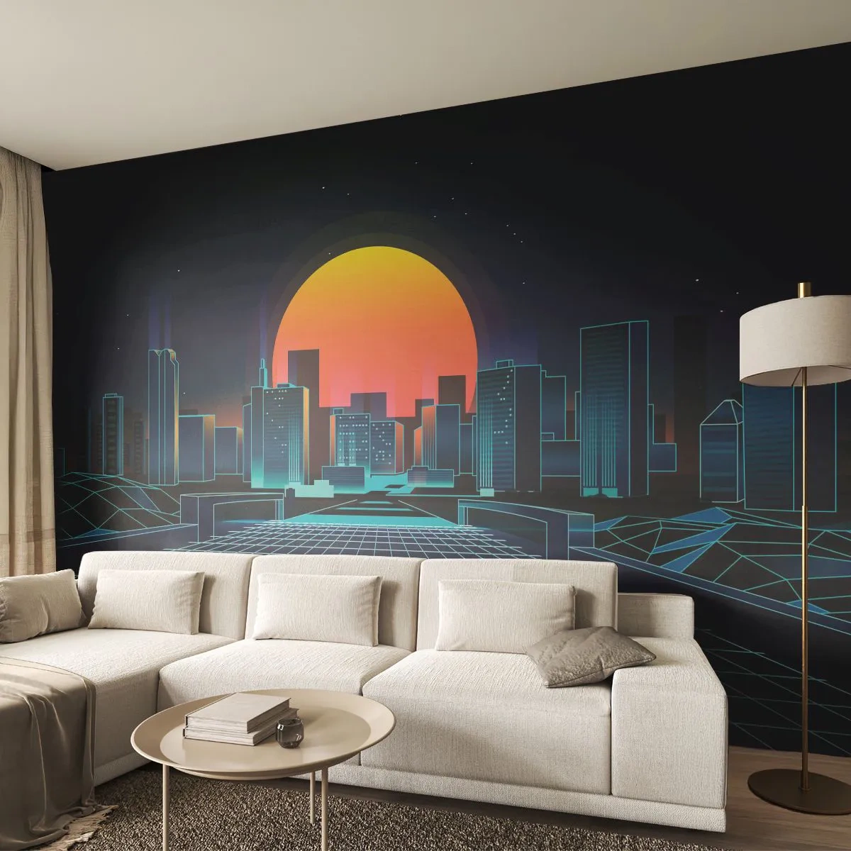 Fotomural Standard Eco - ¿Todavía deseas volver a la realidad? - Abstracción, Ciudad, Sol - 400x280 cm