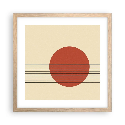 Póster en marco roble claro - Cruzando el círculo - 40x40 cm