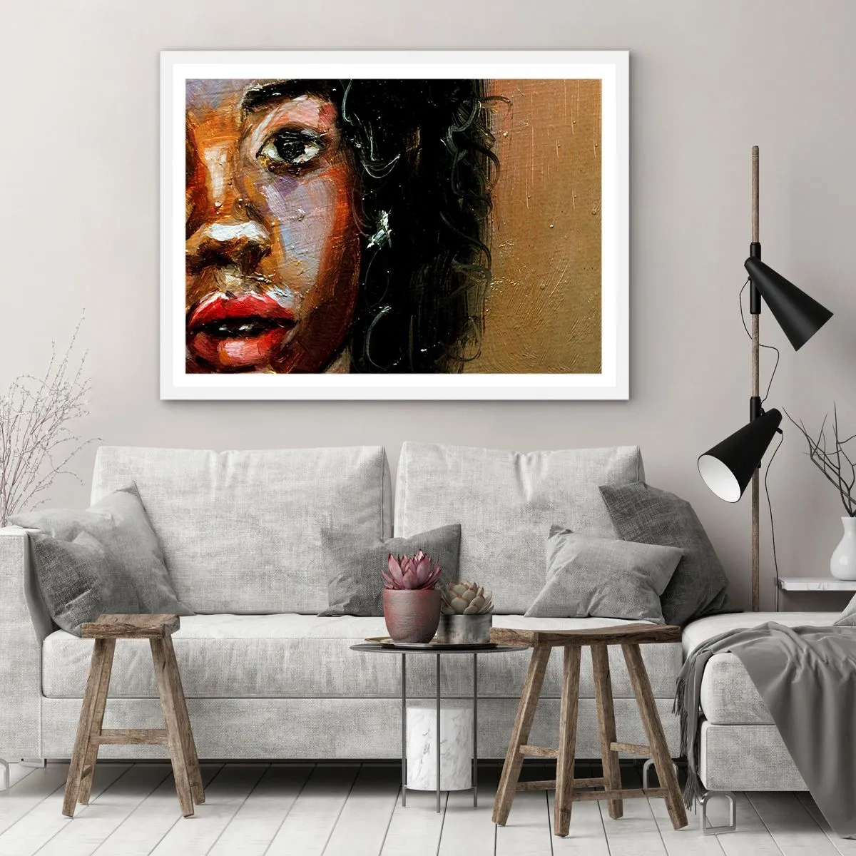 Póster en marco blanco - La mitad de mi ser - 100x70 cm