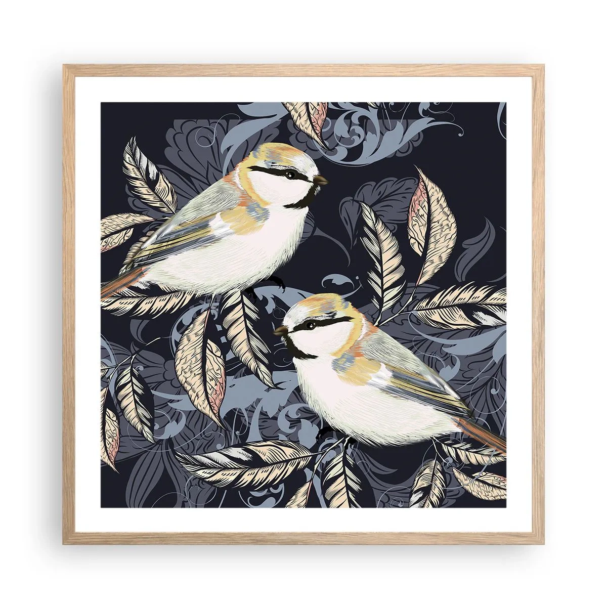 Póster en marco roble claro - En la copa del árbol - 60x60 cm