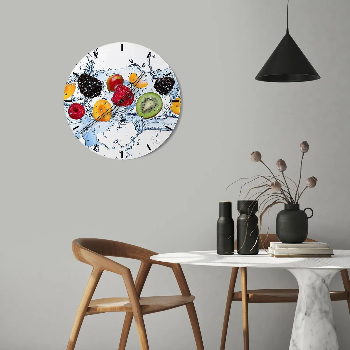 Reloj de pared - Reloj de vidrio - Juega con nosotros - 40x40 cm