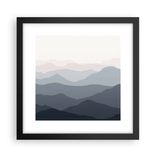 Póster en marco negro - Cordilleras a la vista - 30x30 cm