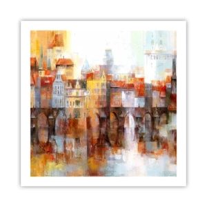 Póster - Puente y ciudad - 60x60 cm